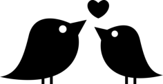 Couple Of Love Birds Outline Drawing Svg Vector, Free Vectors File